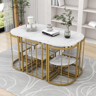 Artemis marble dining table set hot sale